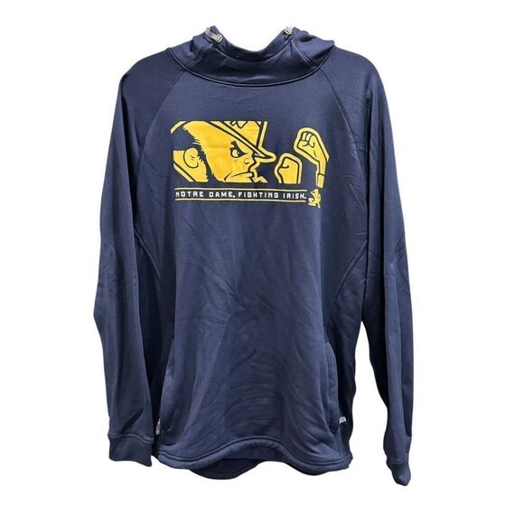 Notre Dame Fighting Irish Hoodie Mens XL Blue Under Armour Sweatshirt Pullover - Picture 1 of 4